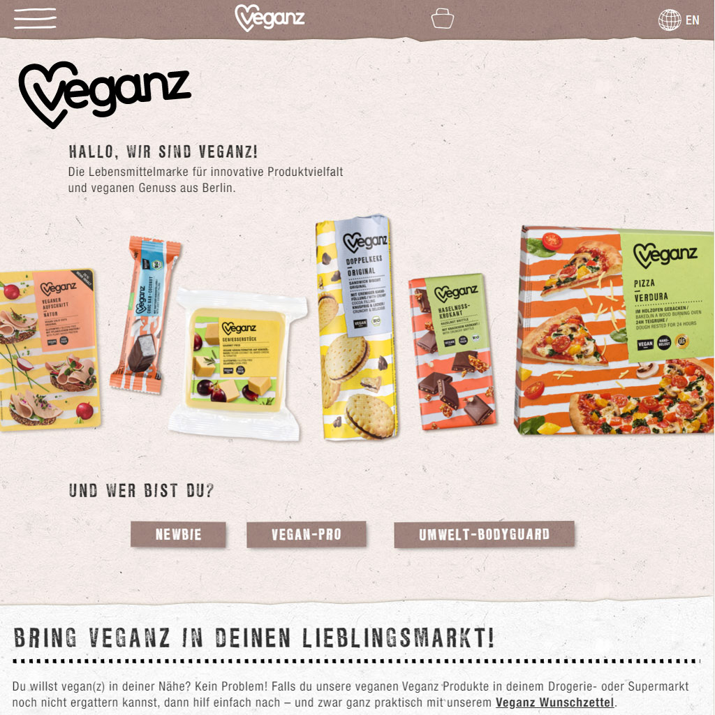Veganz - Veganer Genuß aus BErlin - Gut für Dich und Besser für Alle